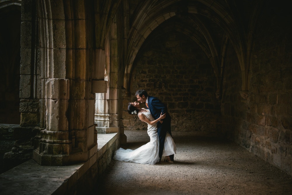 France elopement example - couple photos in a church