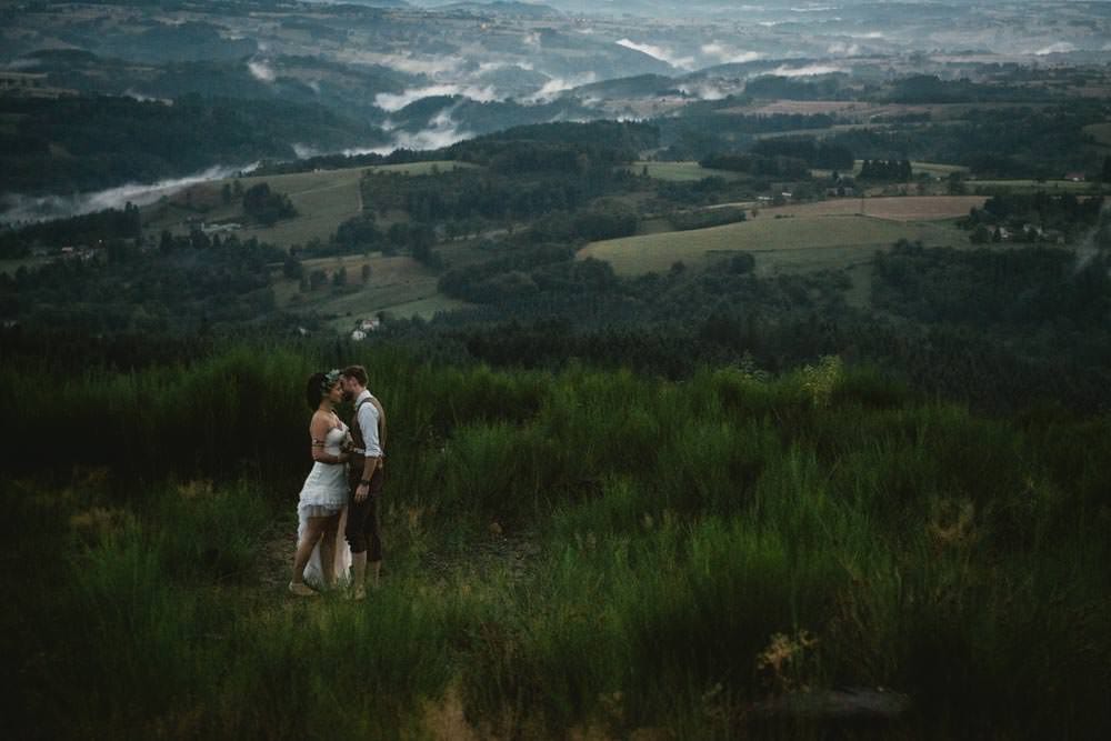 France elopement example - ceremony in the forests of Auvergne