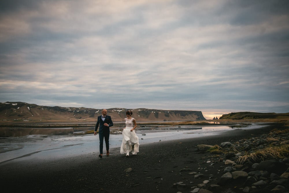 Iceland elopement example - couple photos near Vik