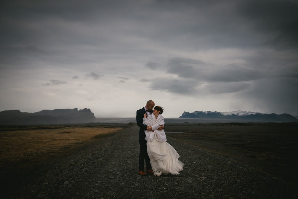 Iceland elopement example - couple photos in the glaciers