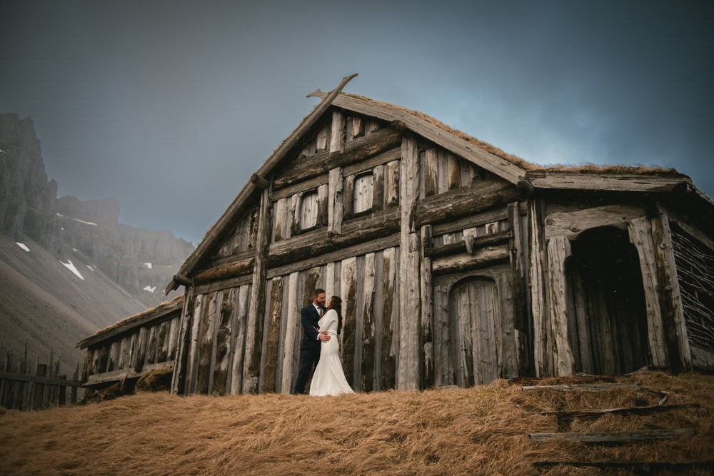 Iceland elopement example - couple photos at the viking village