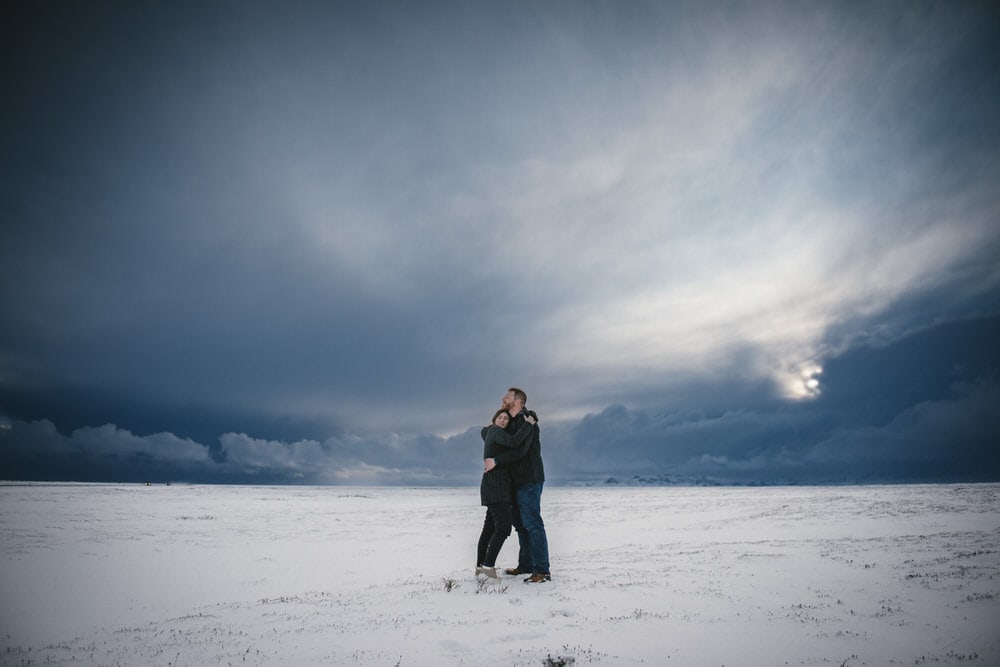 Iceland elopement example - couple photos at sunset