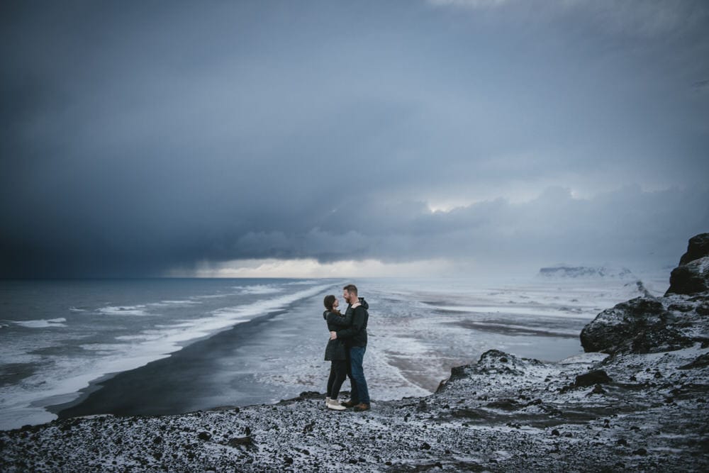 Iceland elopement example - couple photos near vik