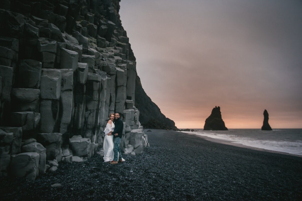 Iceland elopement example - couple photos in Vik