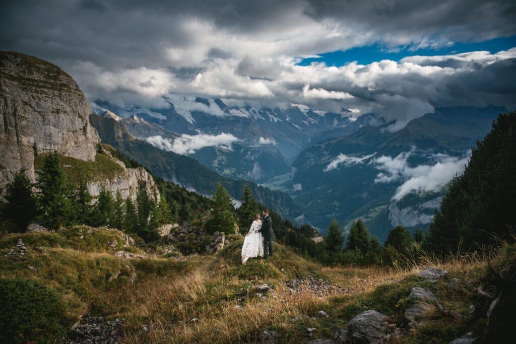Switzerland elopement example by a lake