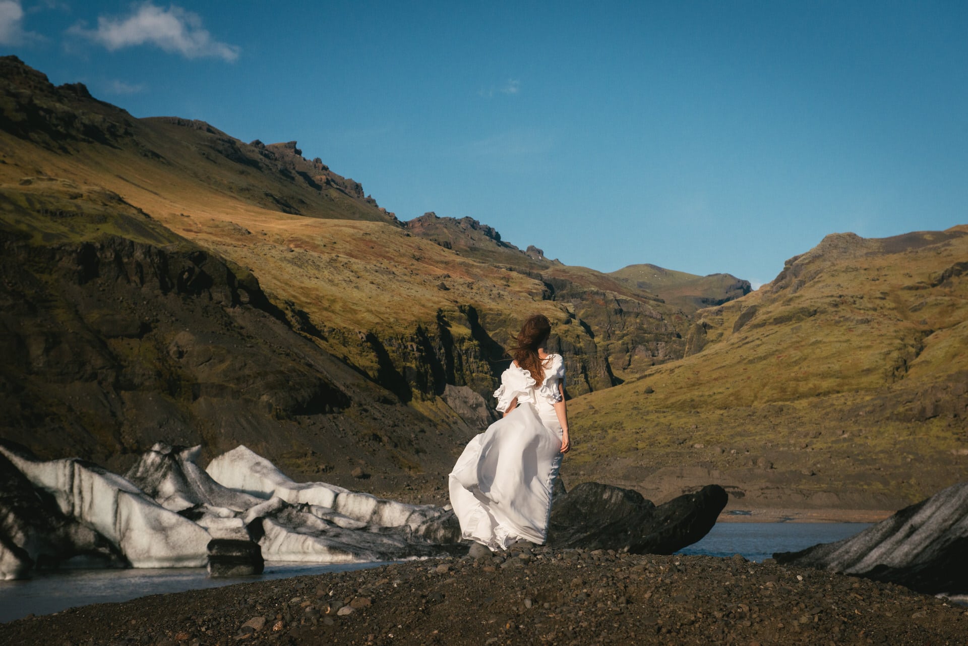 Post-wedding session on a glacier in Iceland