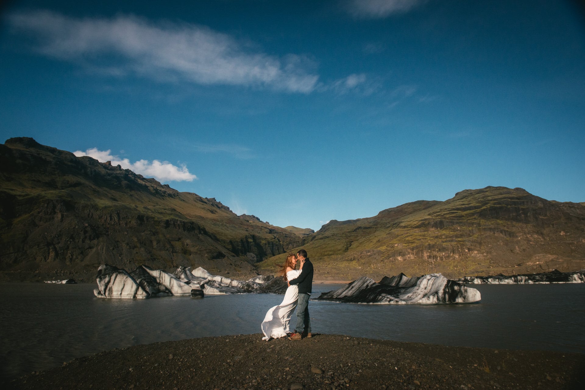 Post-wedding session on a glacier in Iceland