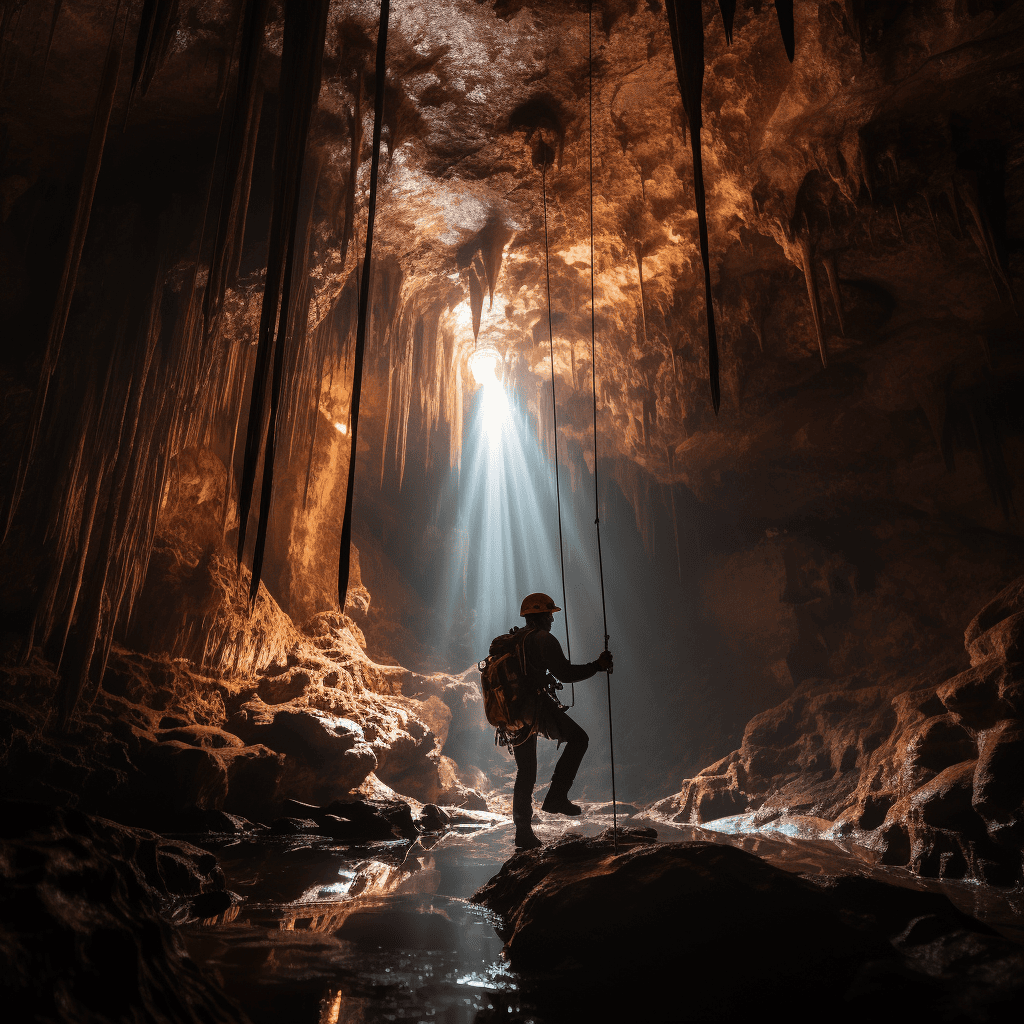 What to do on your Costa Rica elopement - cave rappelling in Venado caves