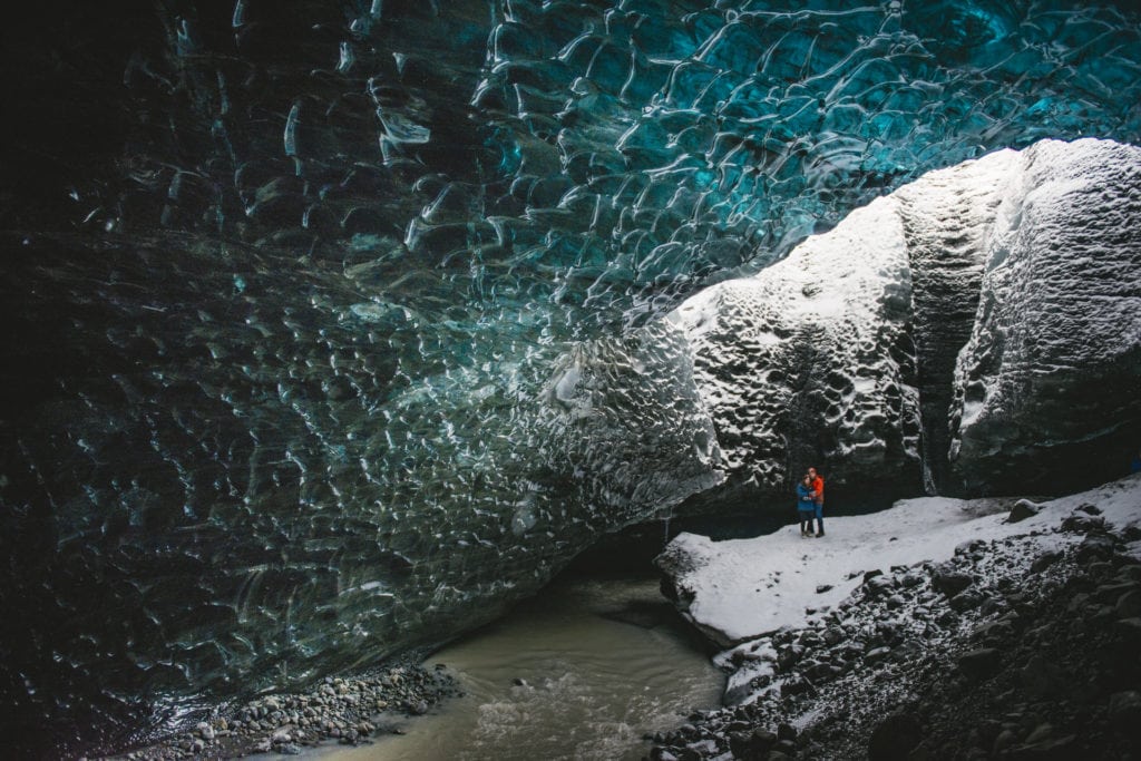 Ice cave couple photoshoot in Iceland