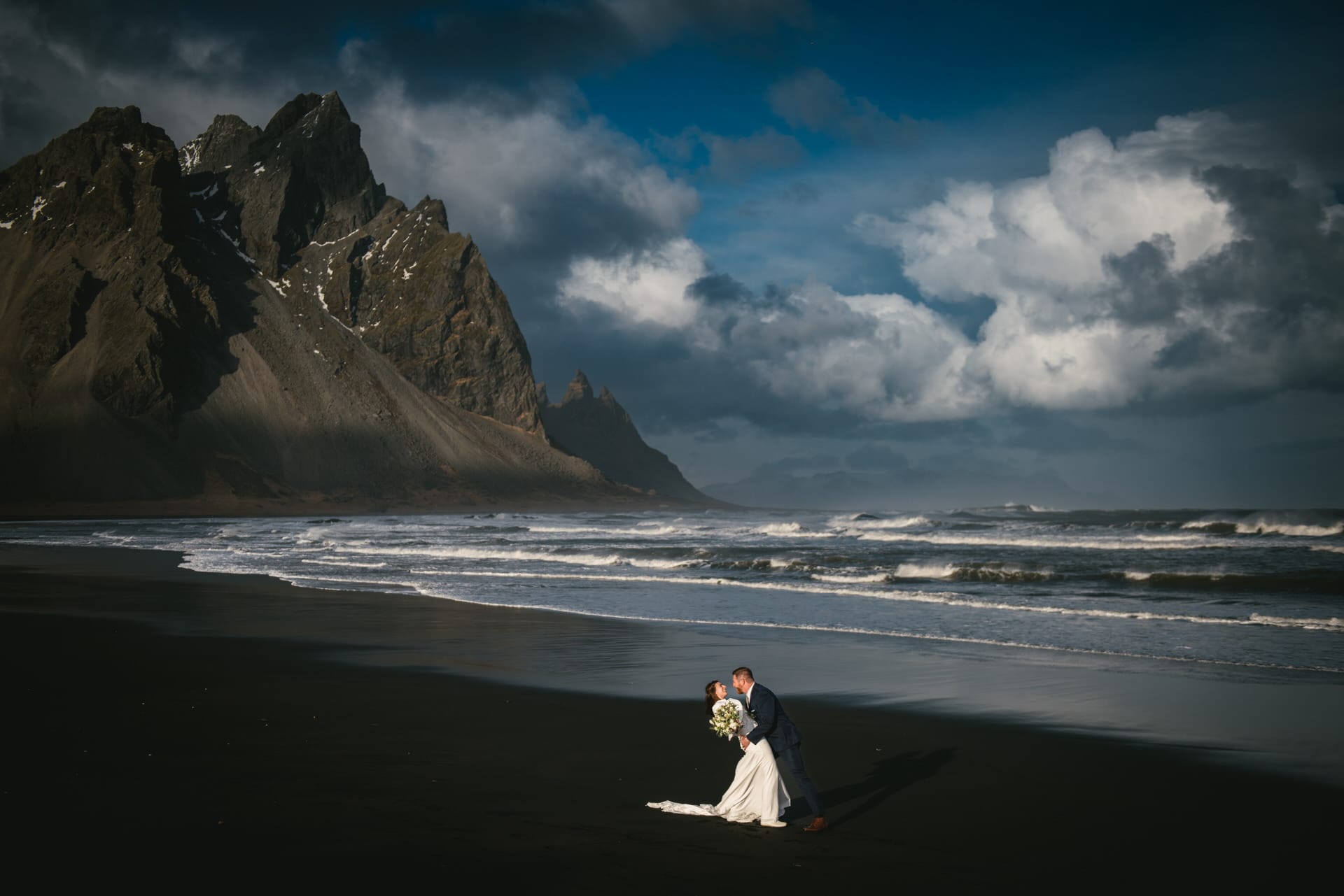 Stoksness beach elopement in Iceland