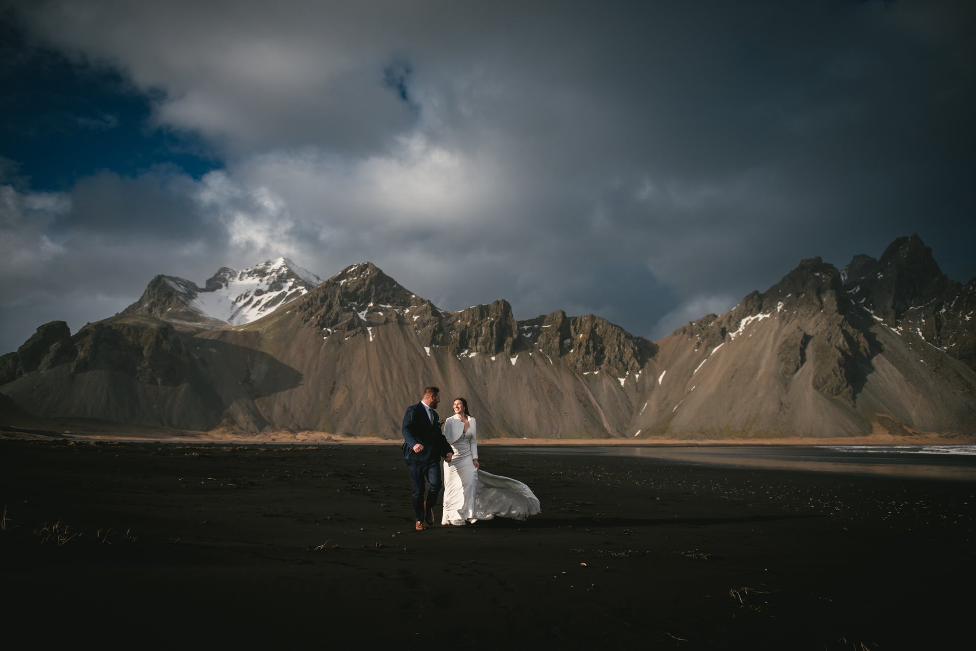 Stoksness beach elopement in Iceland