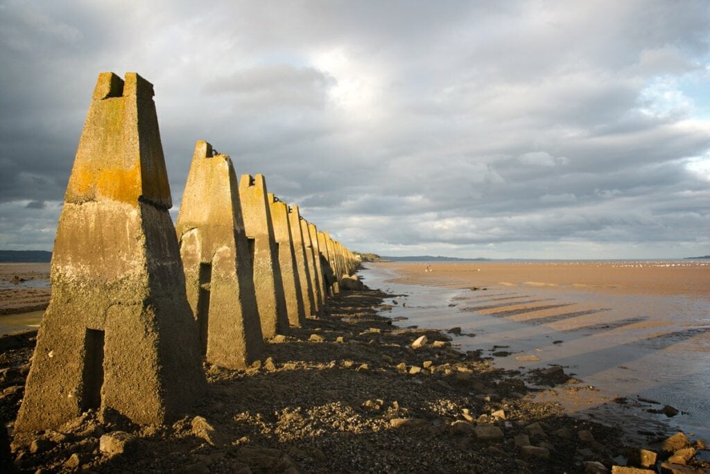 Cramond beach and causeway at sunset, one of the most beautiful spots to elope in Edinburgh
