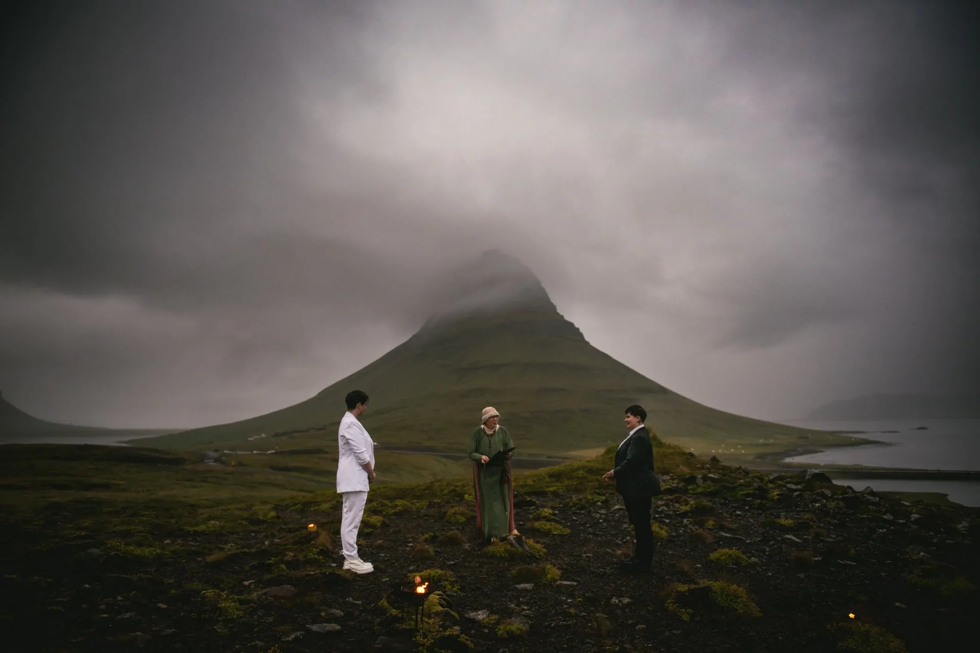 Beginning of a Pagan wedding ceremony in Iceland