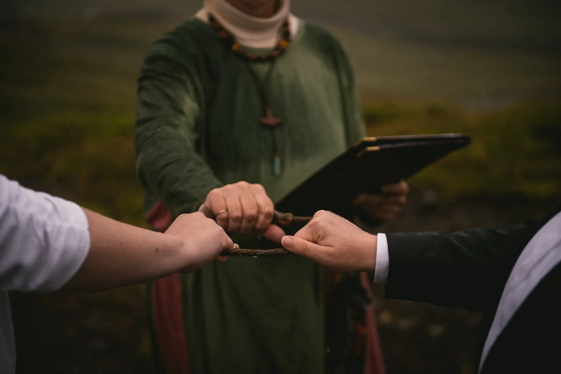 Detail of a Pagan wedding ceremony in Iceland