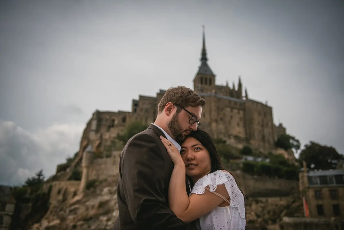 Day-after photoshoot of a couple after their elopement in Normandy