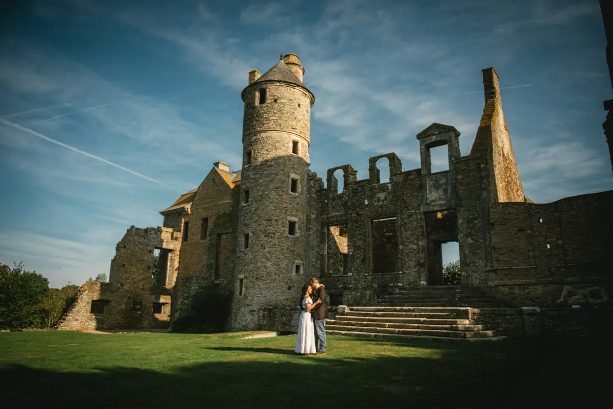 Day-after photoshoot of a couple after their elopement in Normandy