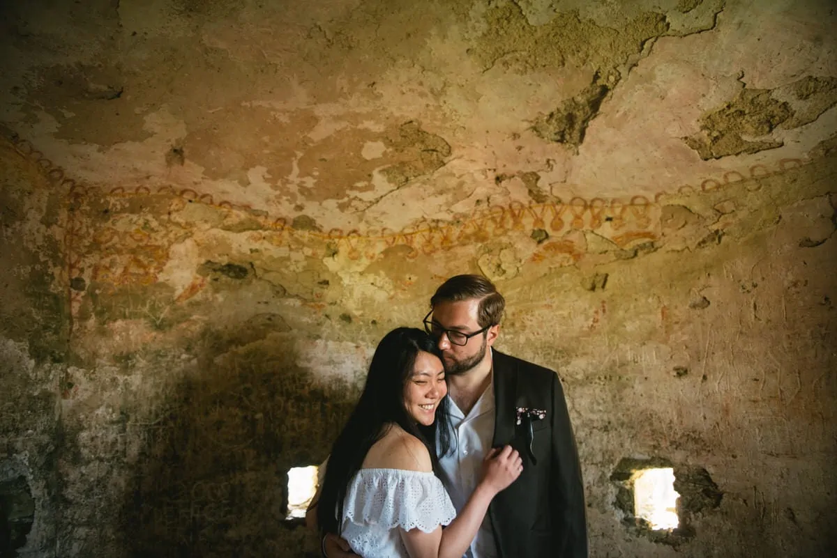 Day-after photoshoot of a couple after their elopement in Normandy