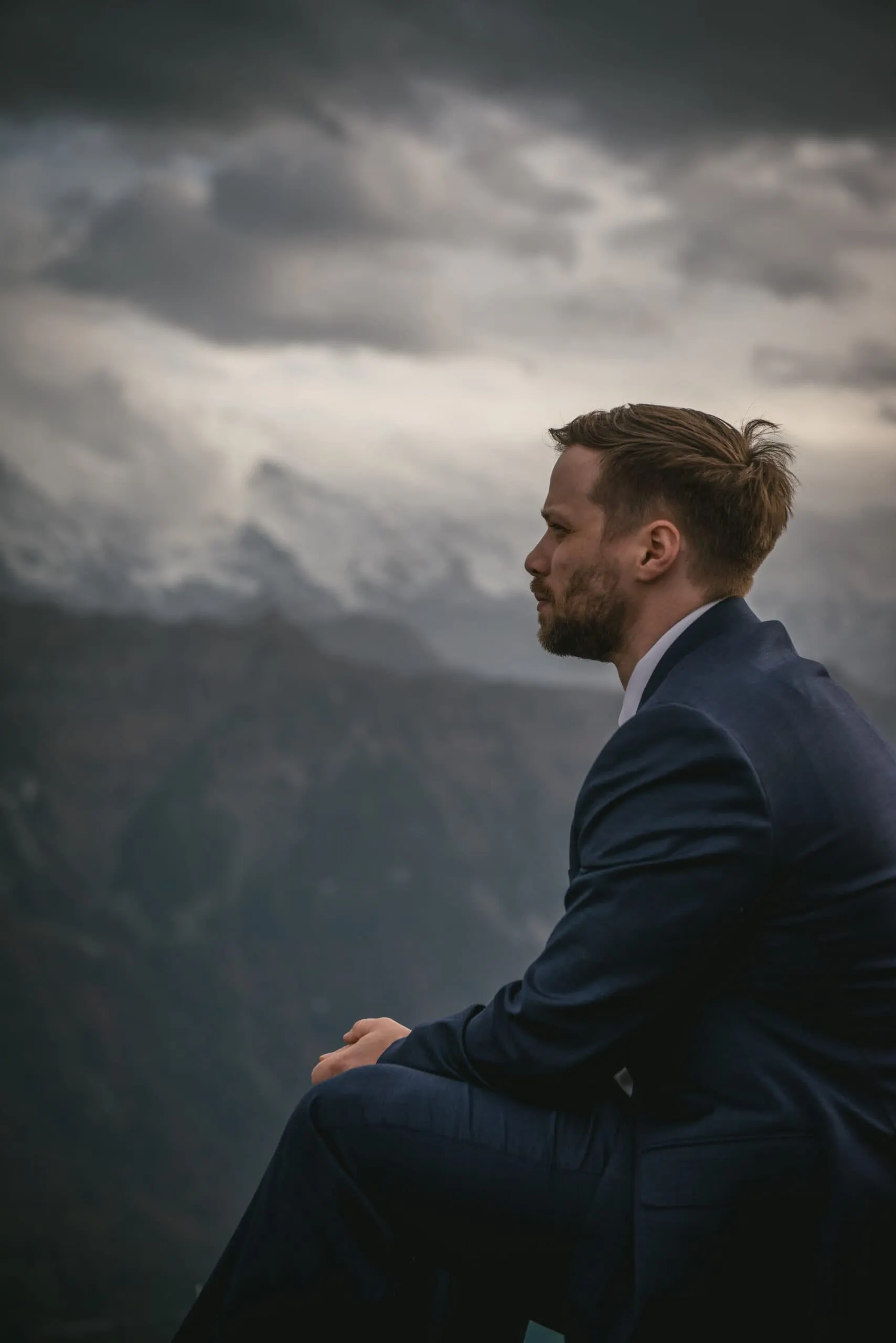 Couple on their elopement day in the Interlaken region of Switzerland