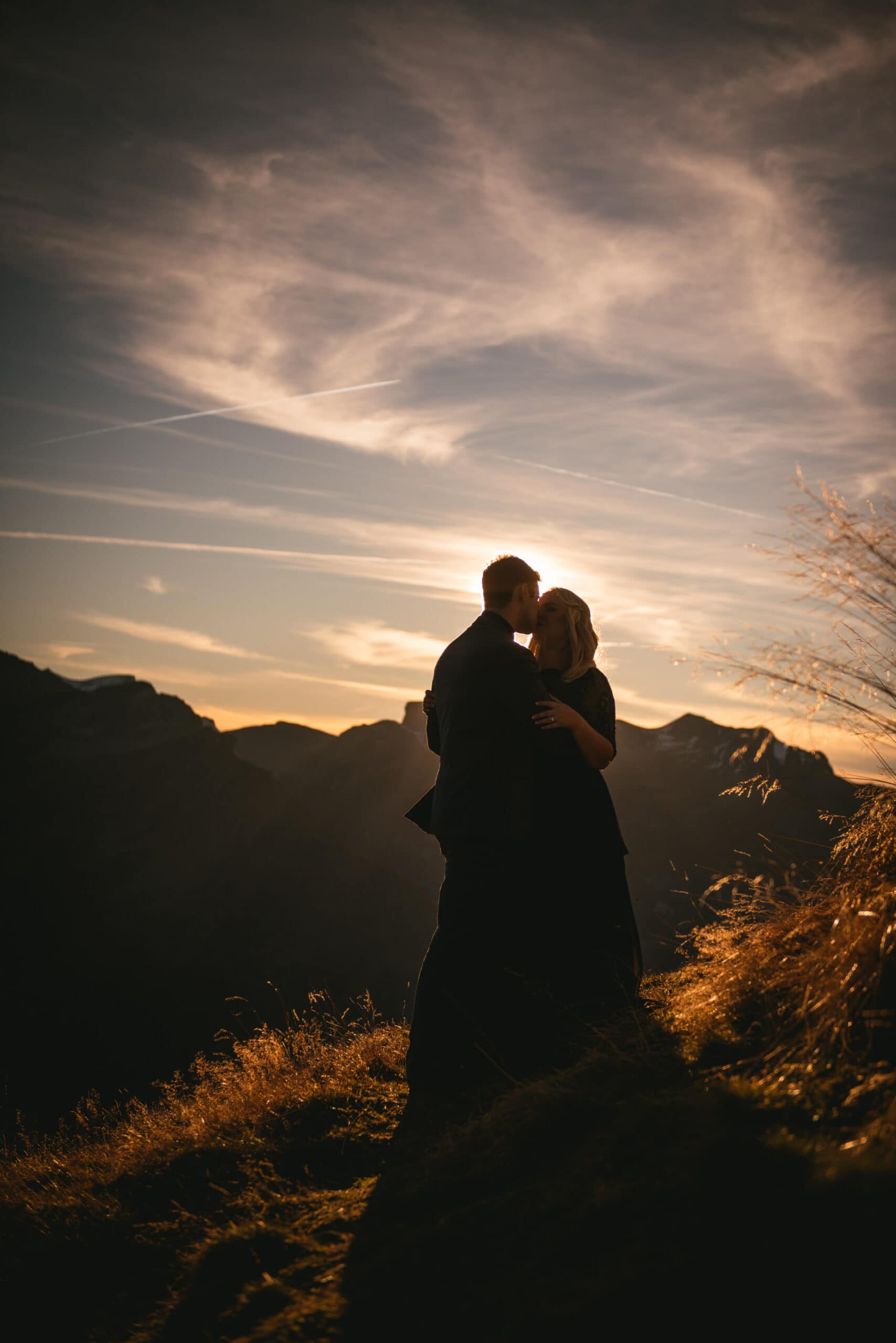 Couple looking at each other on their elopement day in Switzerland
