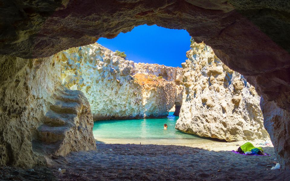 What to do on your Greece elopement - Milos caves