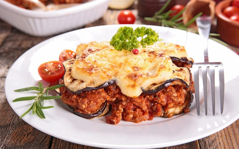 What to eat on your Greece elopement - moussaka
