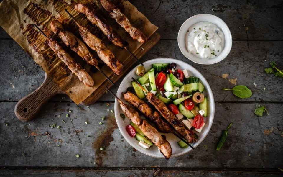What to eat on your Greece elopement - souvlaki