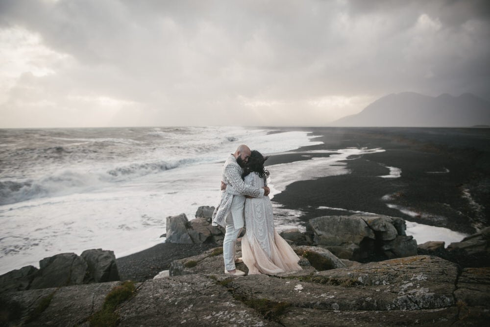 Where to elope in Iceland - secret black sand beach