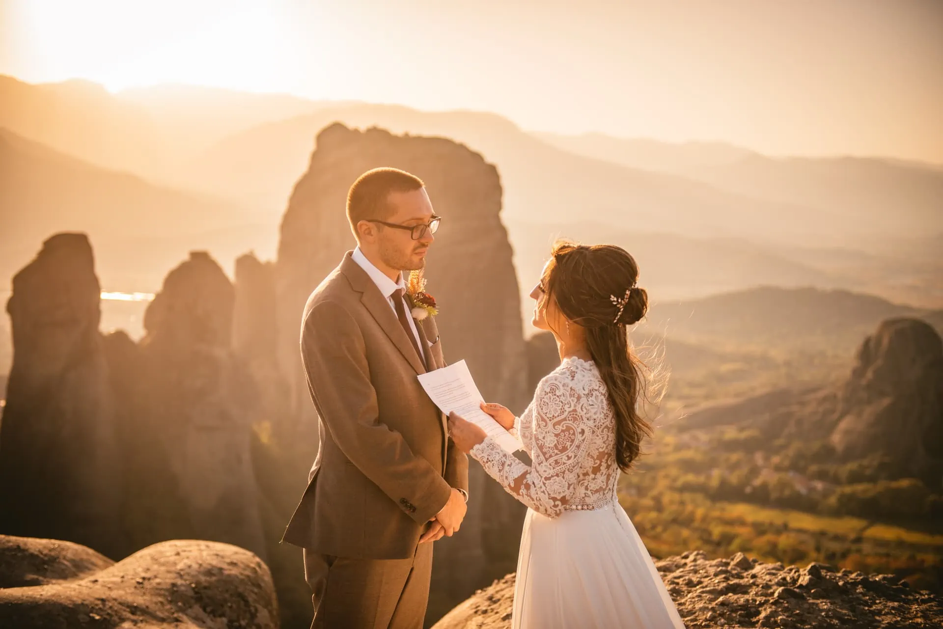 Meteora wedding elopement ceremony