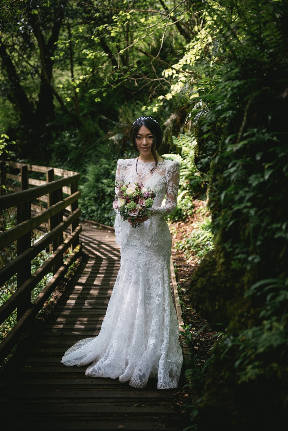 The bride's stunning bridal bouquet, featuring wildflowers and eucalyptus leaves during their Northern Ireland elopement.