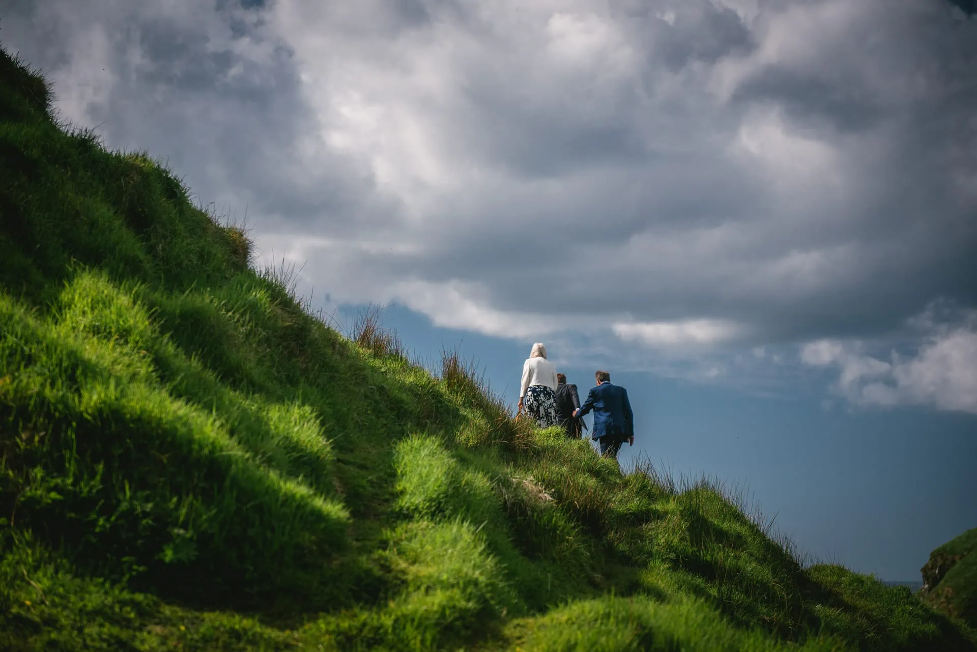 Elopement group walking back to the cars