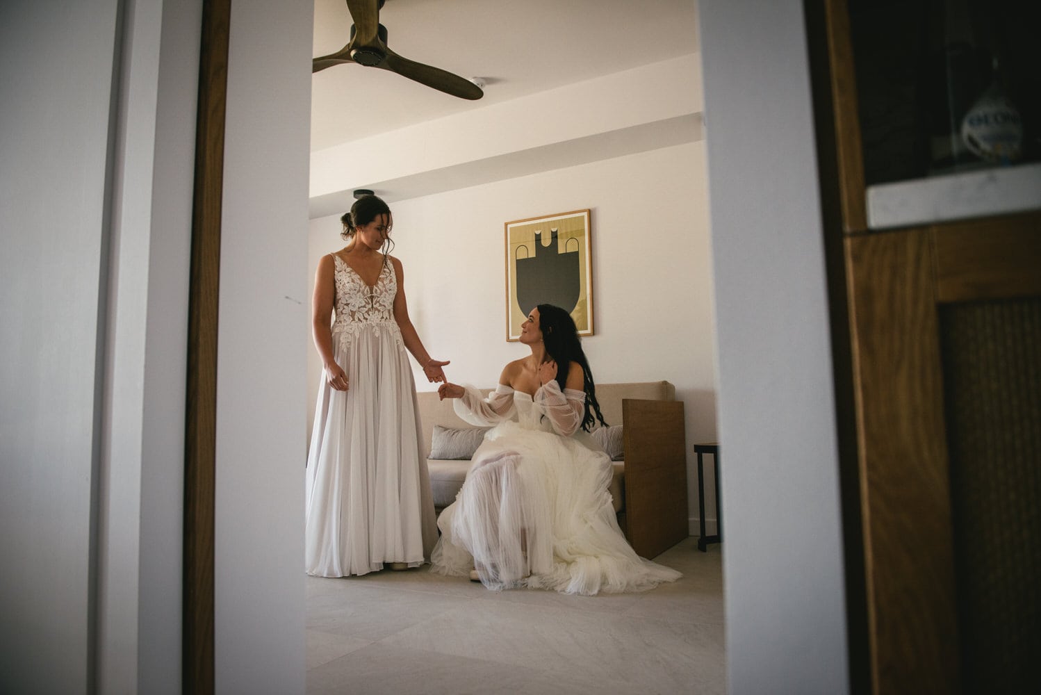 Brides ready for their Corfu elopement, radiant and in love.