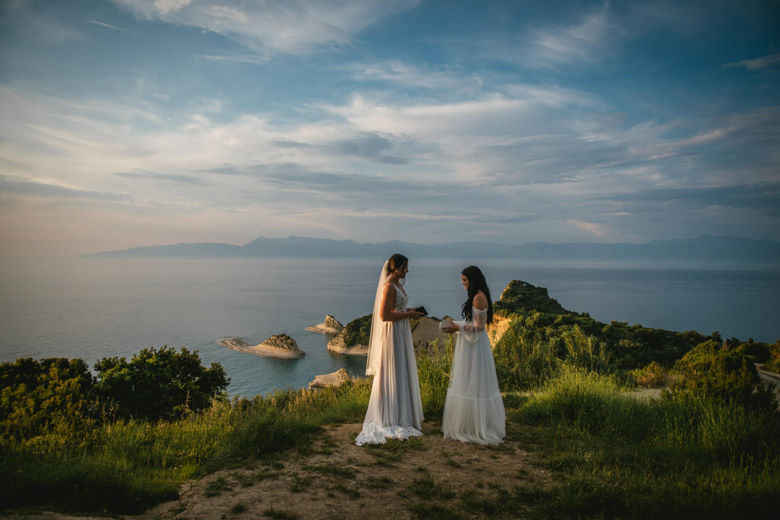 Captivating details of the ceremony setting, weaving their Corfu elopement story.