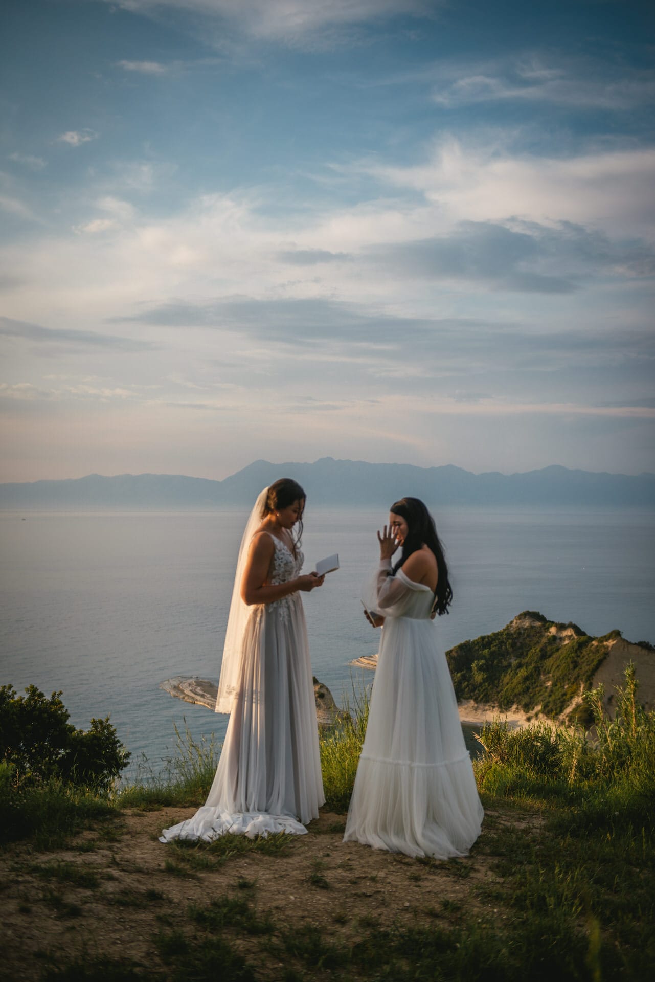 Love and promises exchanged under the Corfu sky during the ceremony.