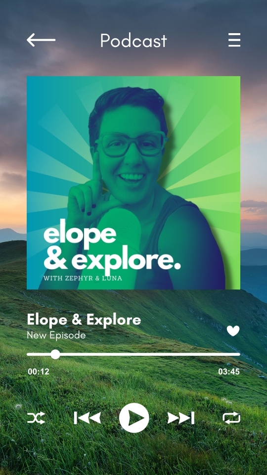 Elopement podcast - Elope & Explore - hosted by Amber from Zephyr & Luna