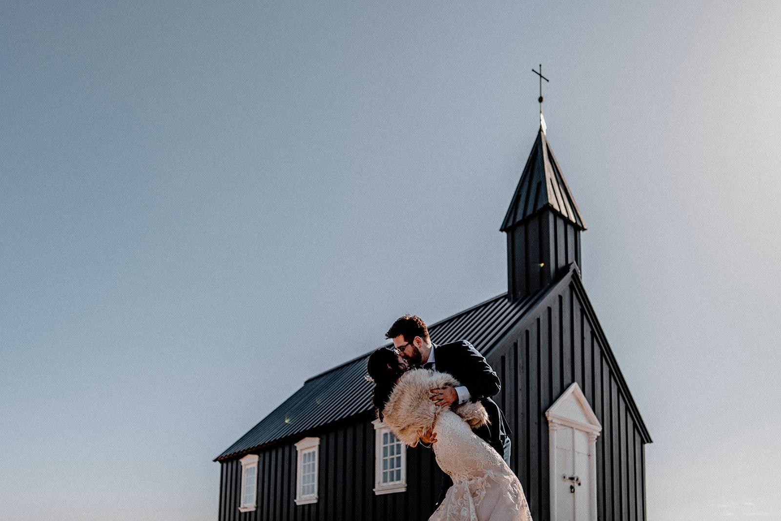 Captivating Western Iceland: Bride and Groom Amidst Majestic Scenery