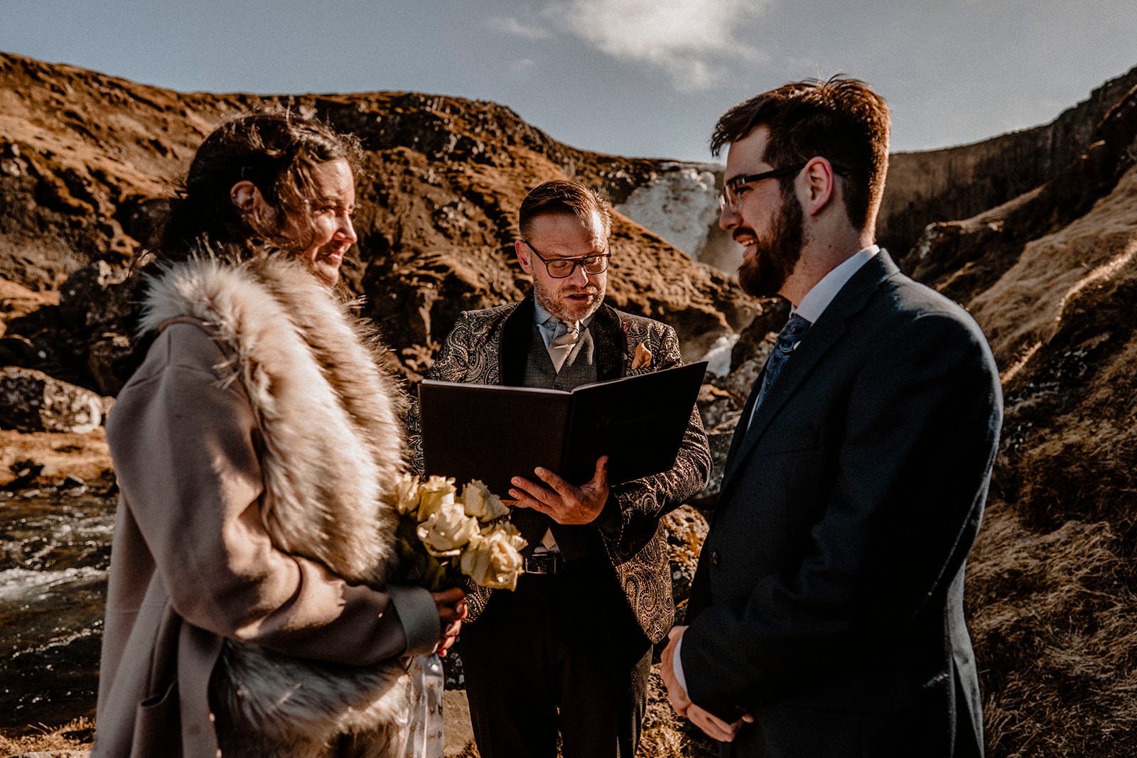 Nature's Blessing: Bride and Groom Amidst Western Iceland's Wonders