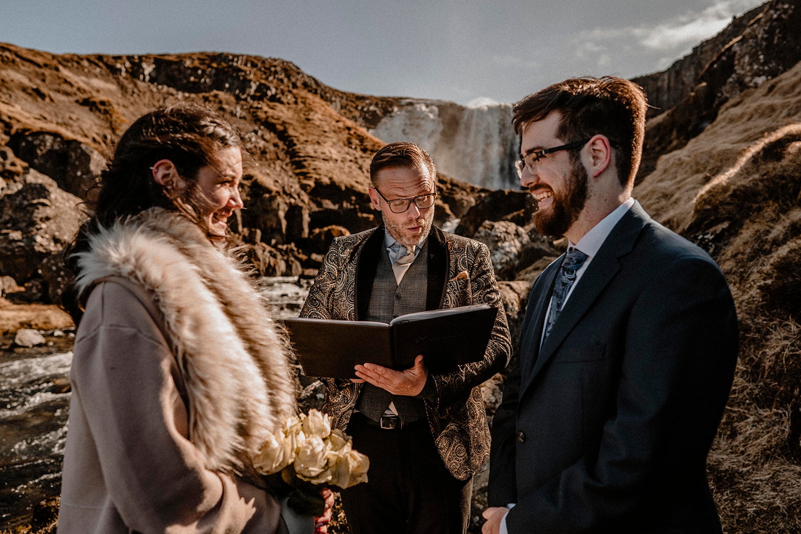 Western Iceland's Magnificence: Bride and Groom's Love Story Unfolding