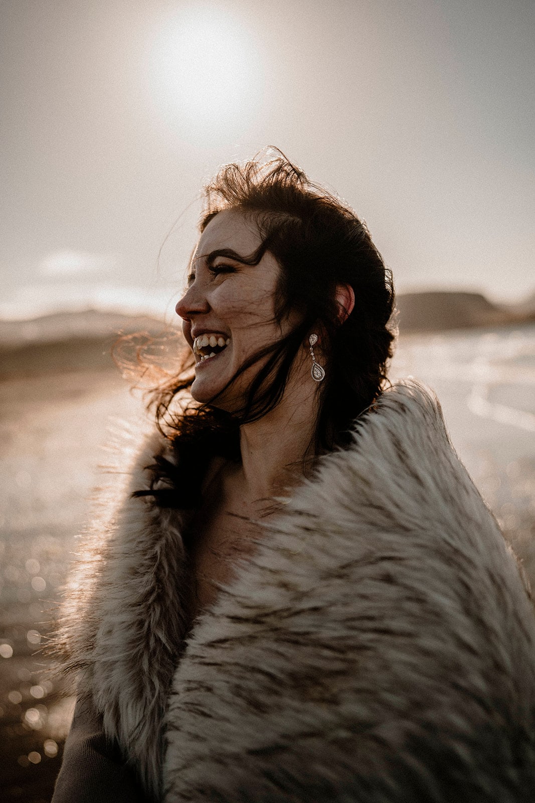 Coastal Beauty: Bride and Groom Creating Memories in Western Iceland