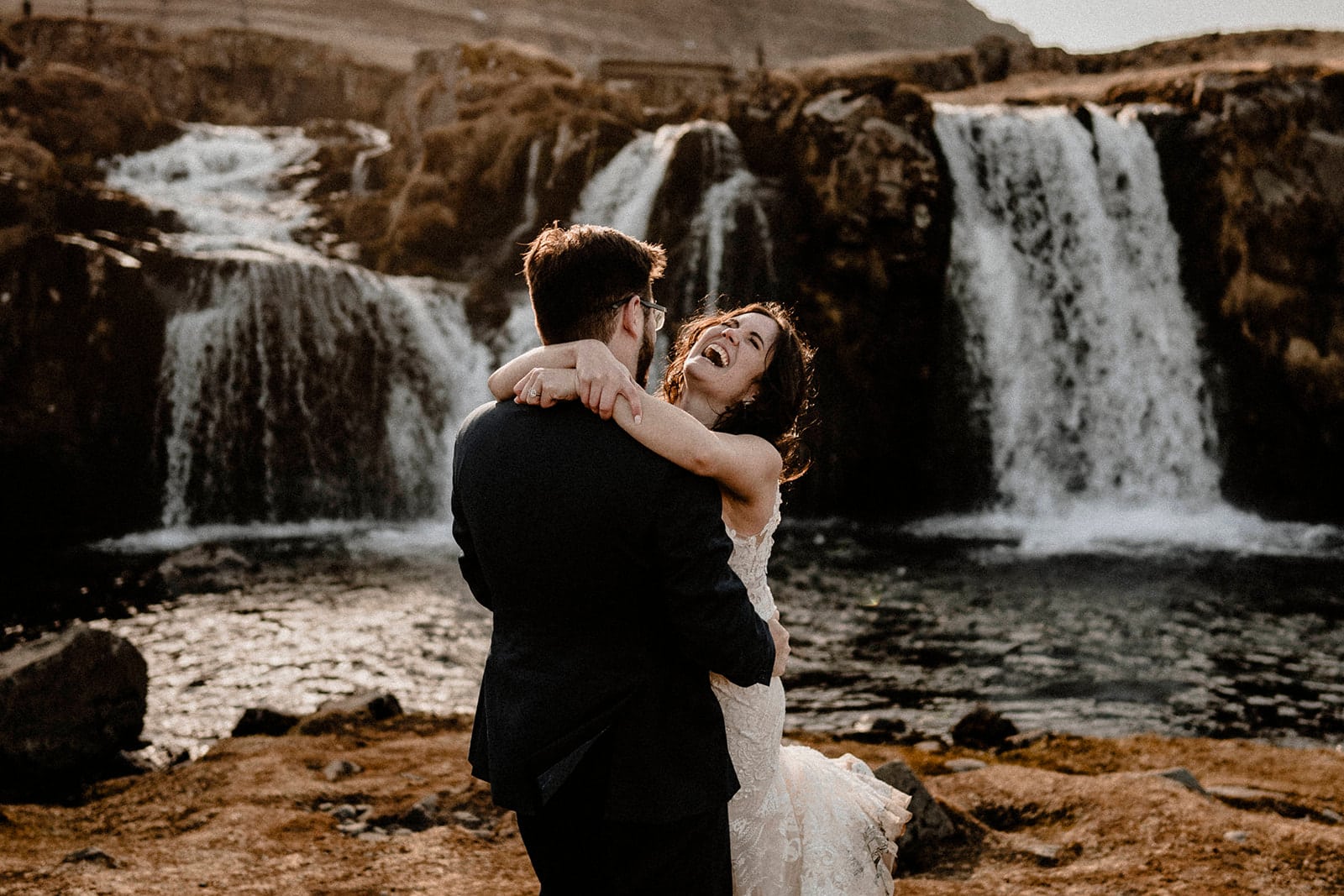 Nature's Canvas: Bride and Groom's Love Shining in Western Iceland