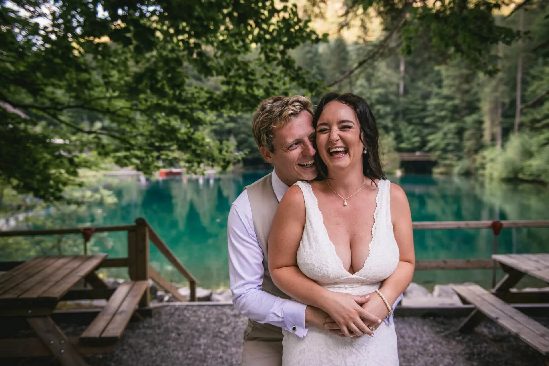 Nature's cathedral, their love's haven - hiking elopement in Switzerland.