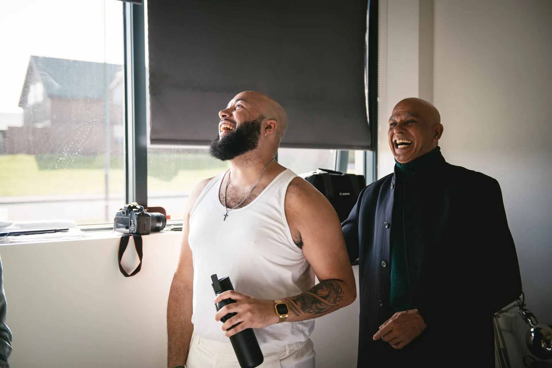 Joyful elopement moments by Icelandic waters