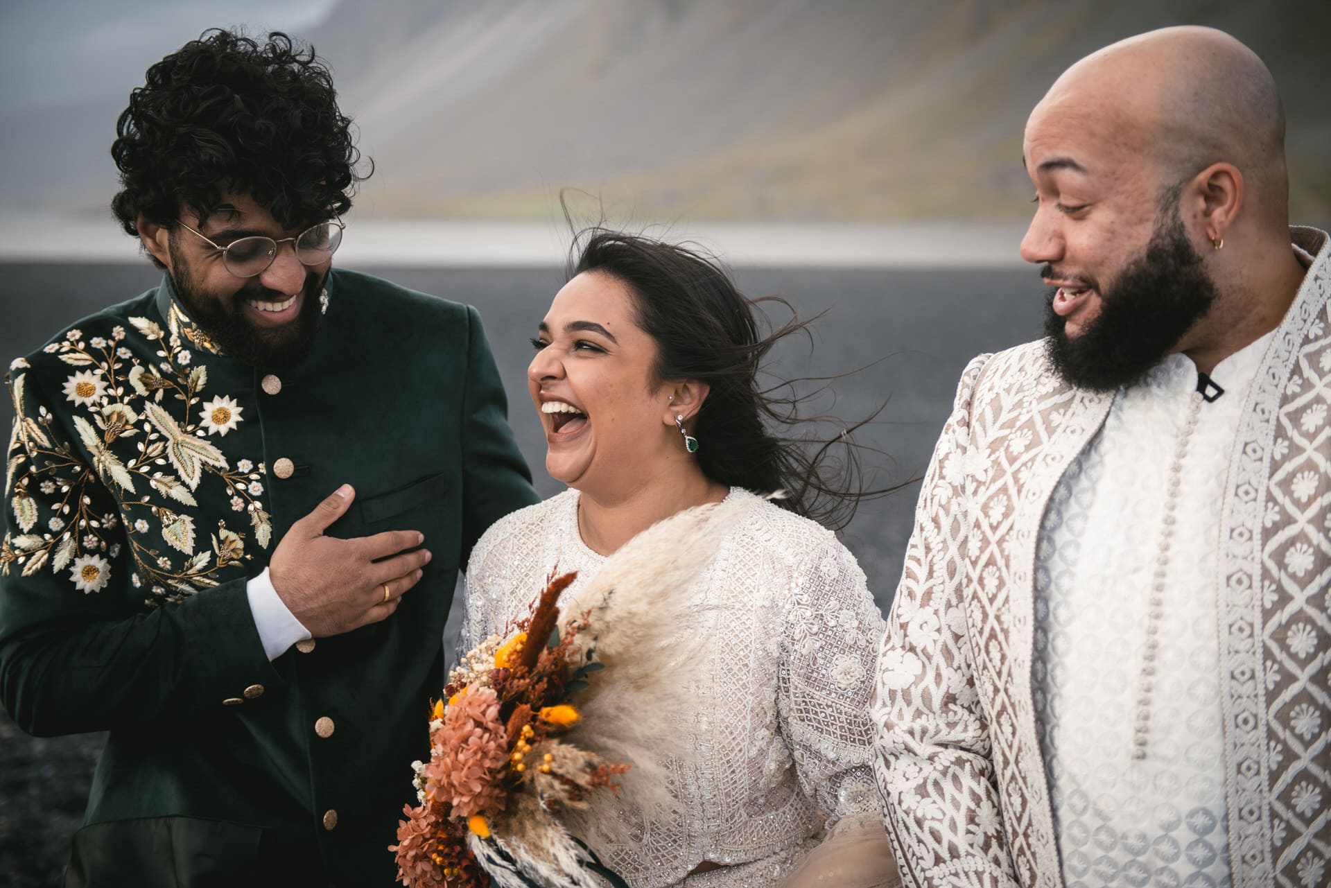 Joyful moments at their East Iceland ceremony.