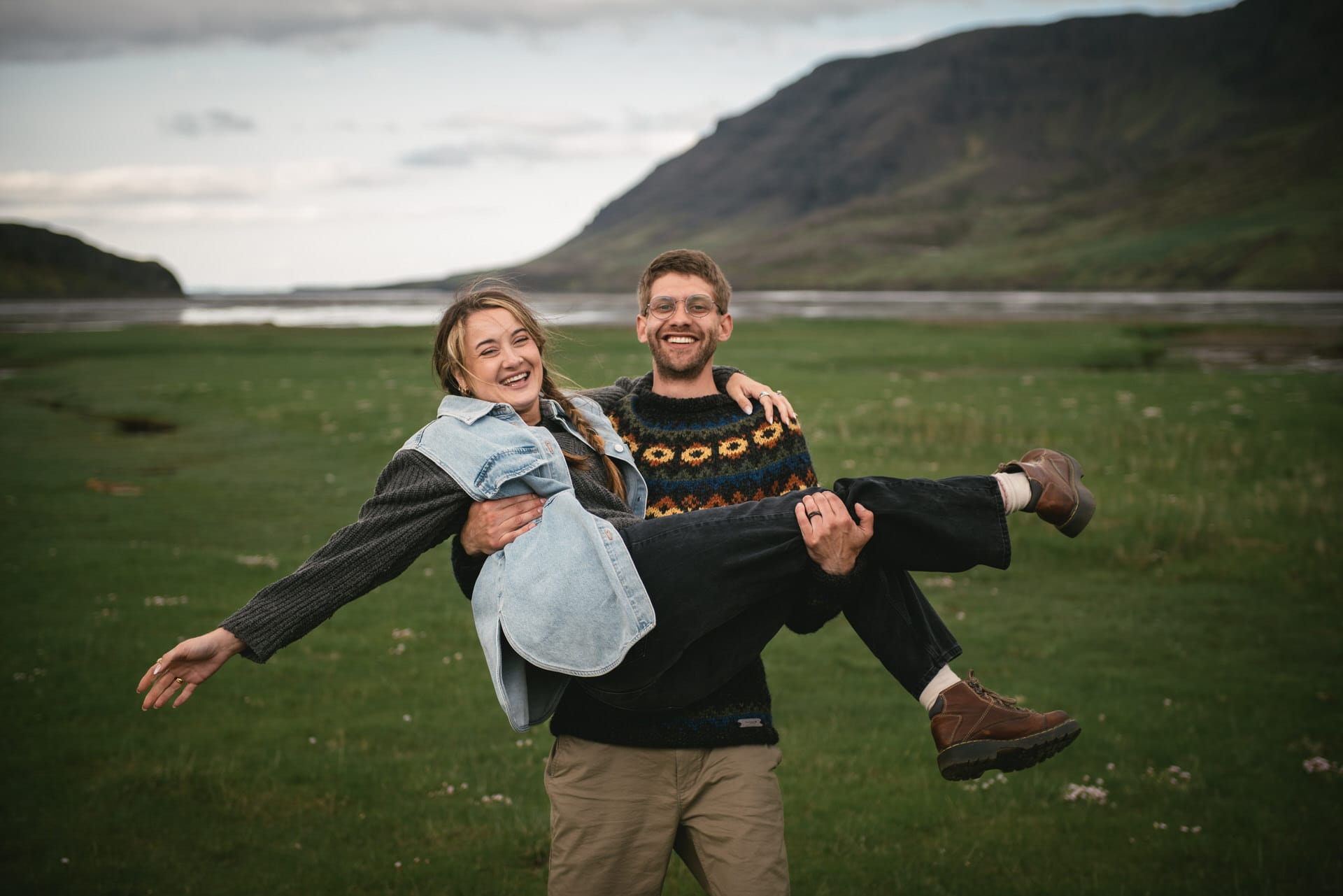 In the heart of the Westfjords, they embrace the spirited playfulness of Icelandic horses, weaving their joy into the fabric of their elopement.