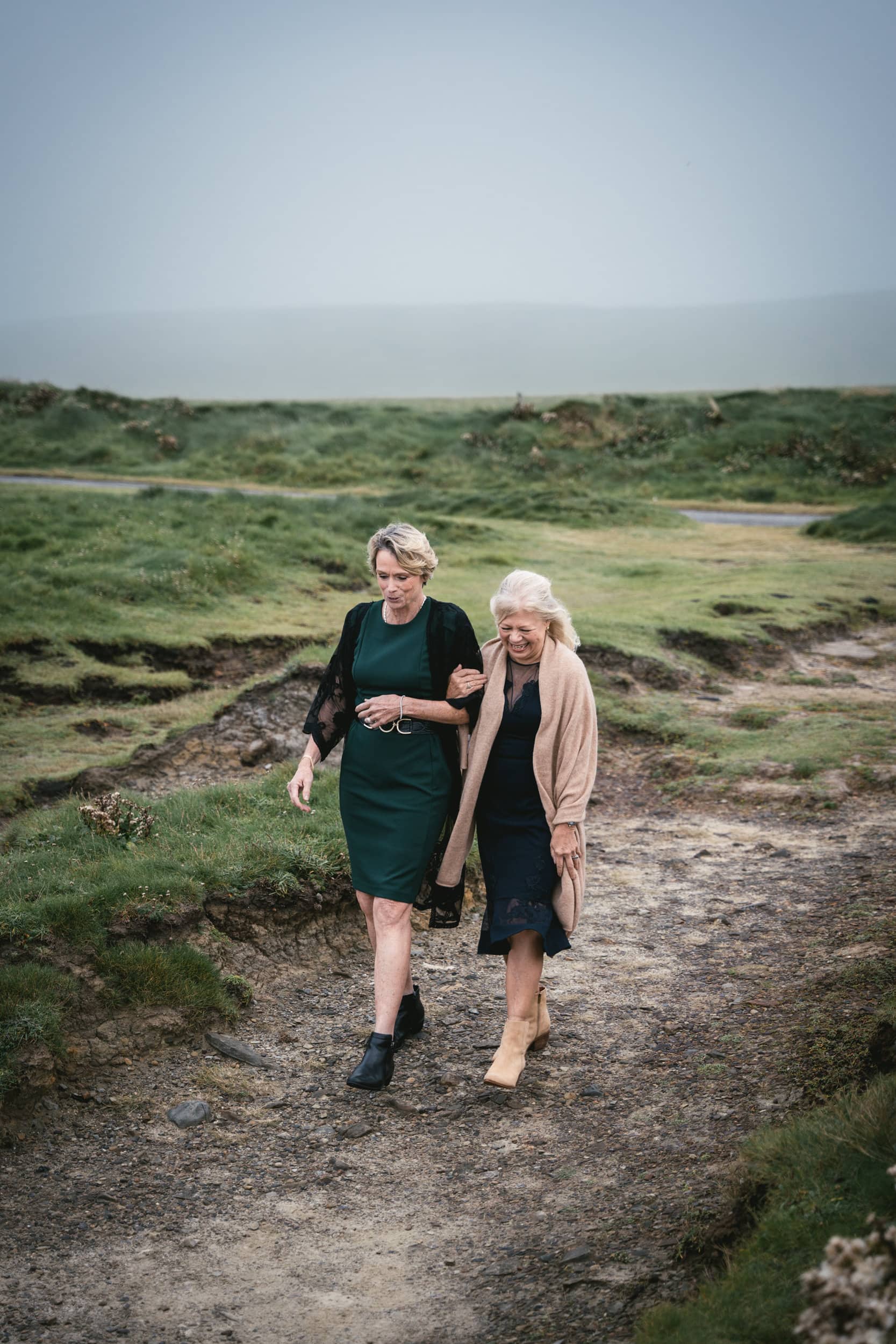 Strolling along the Irish shore: Their love journey.