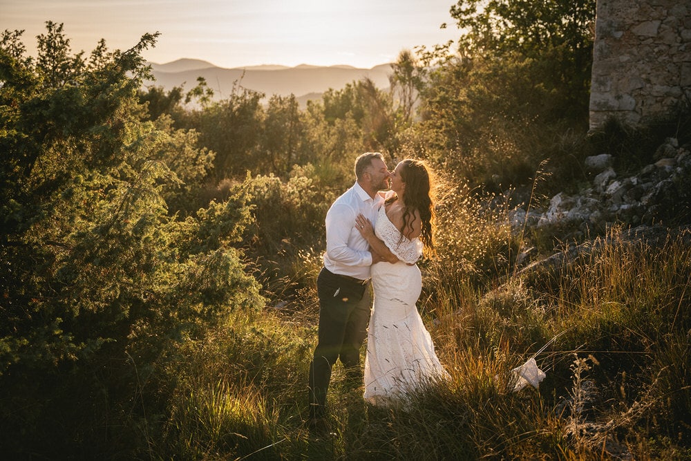 French Riviera elopement at sunset