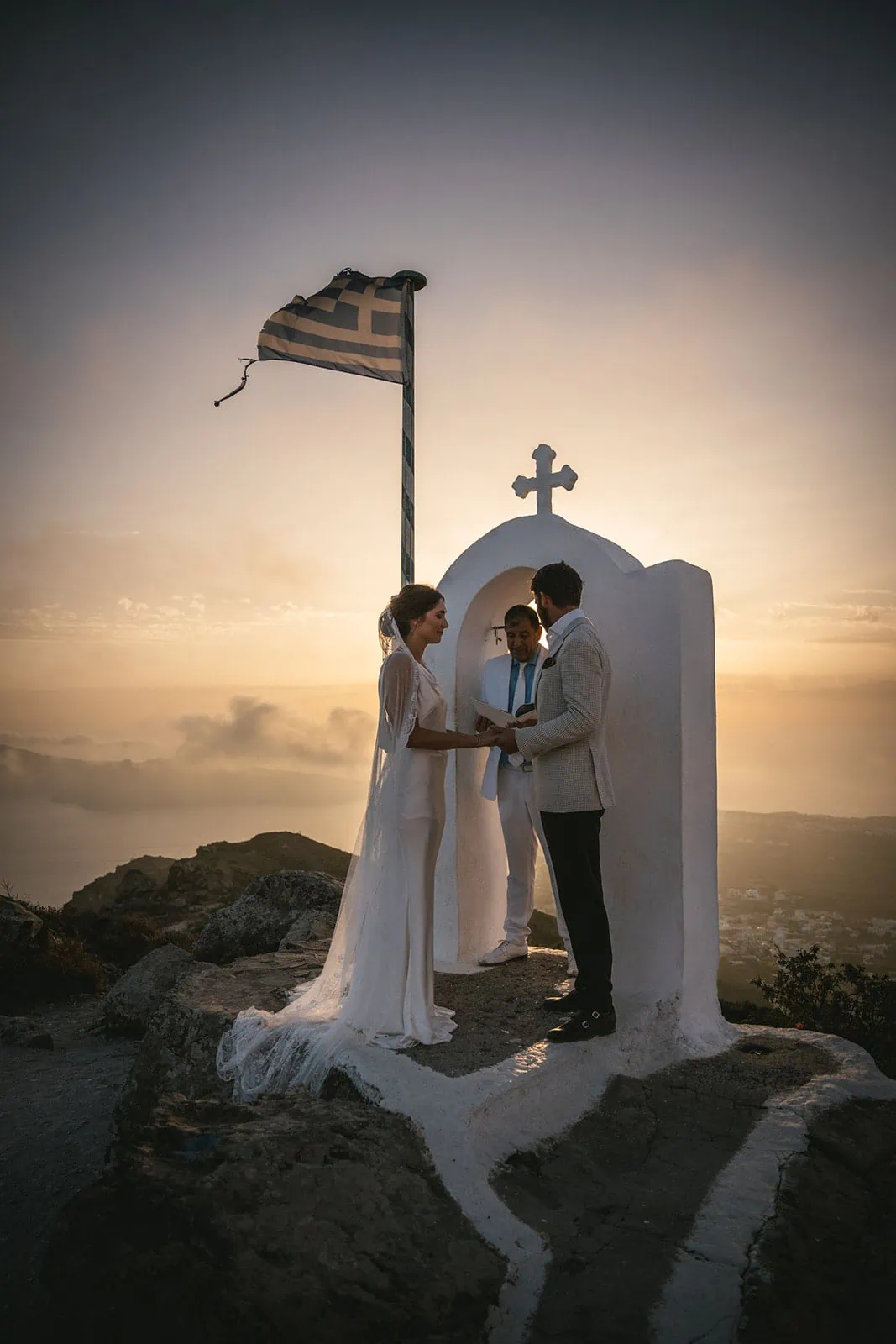 As the light fades, their love shines, a beacon through their sunset ceremony