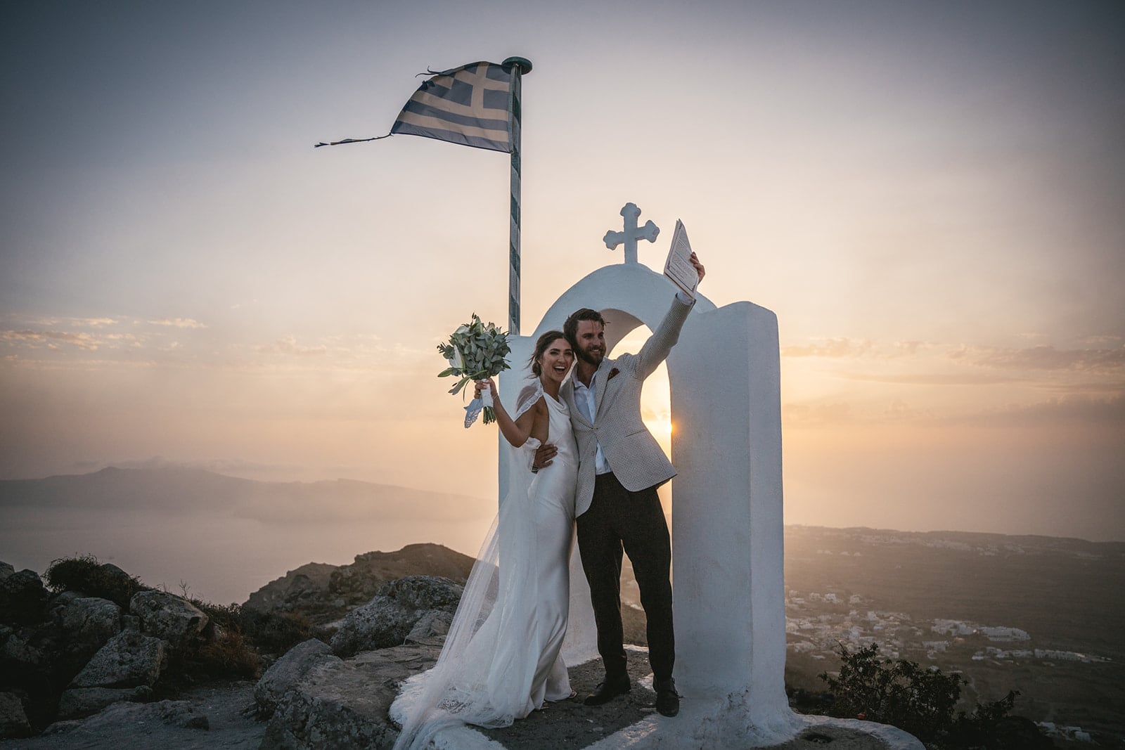 With the backdrop of a spectacular sunset, their love story finds its pinnacle moment