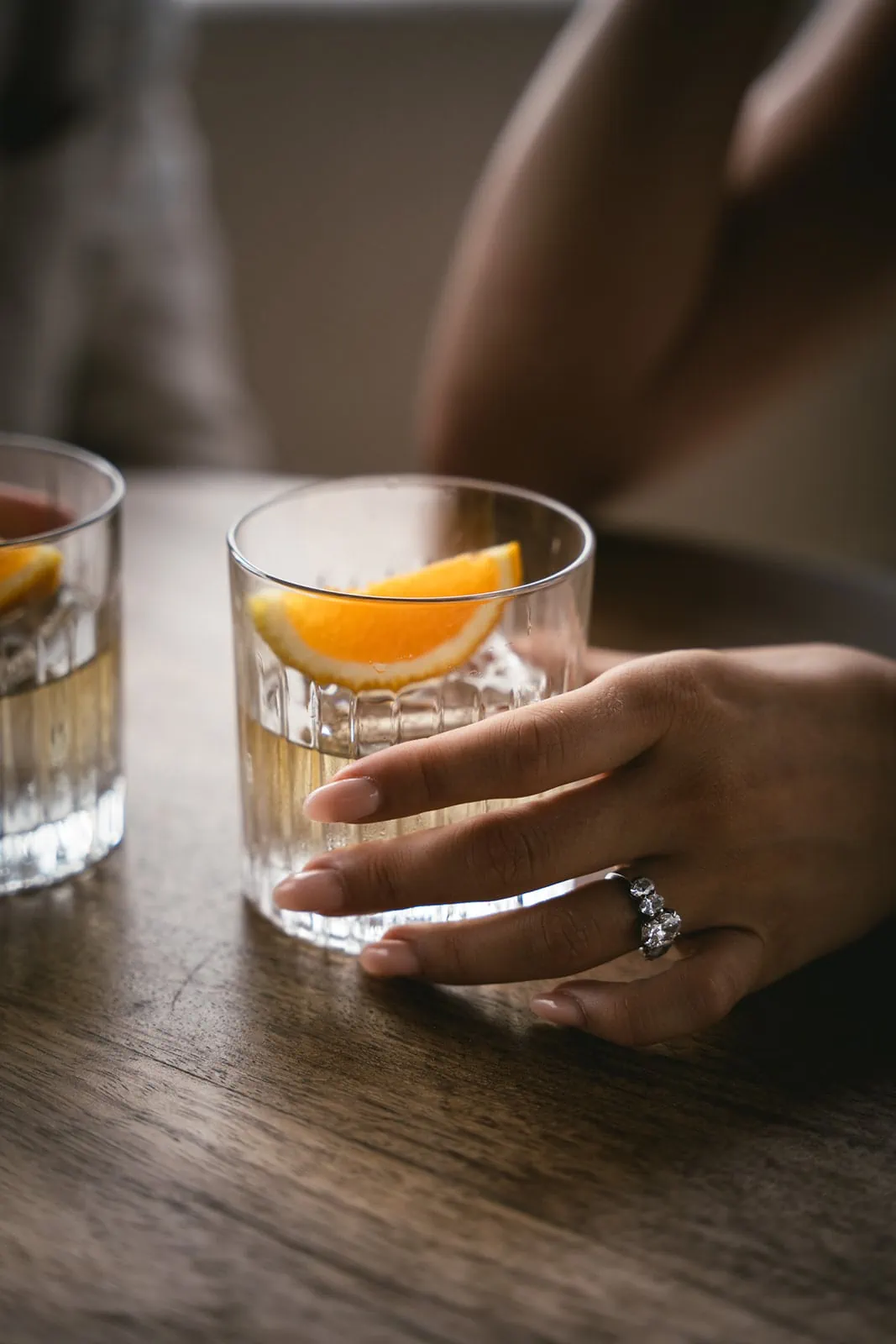 Savoring cocktails, a sweet pause in their Santorini adventure