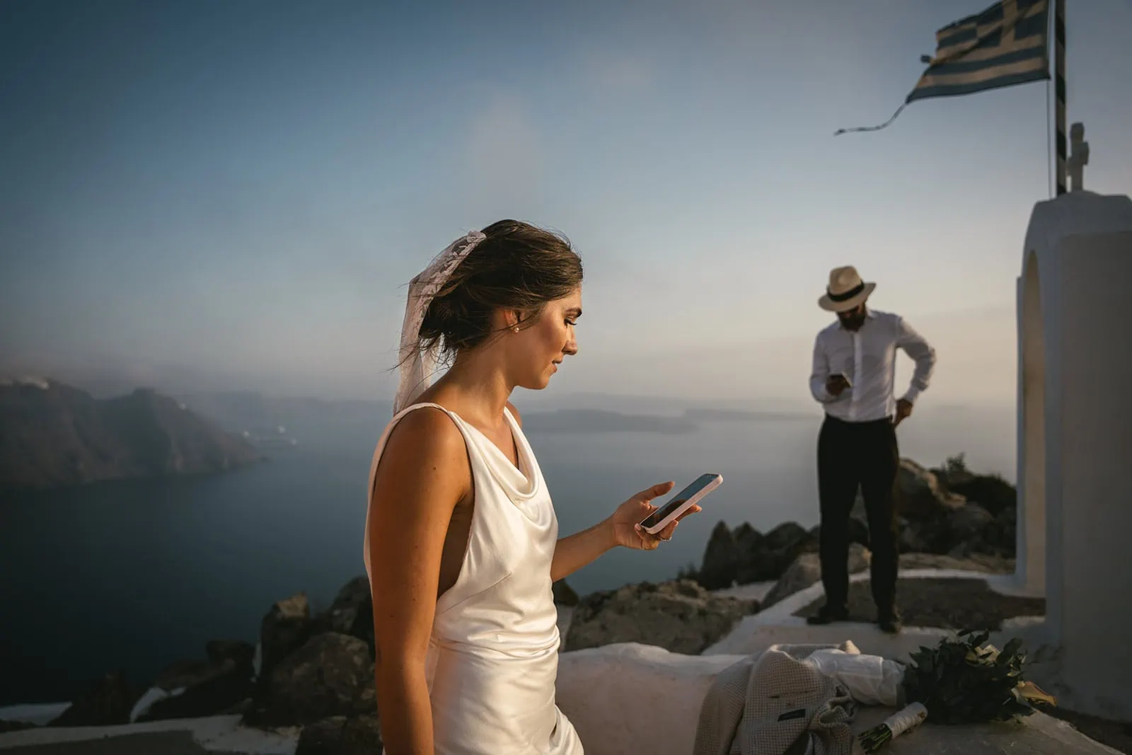 Hand in hand, they approach their intimate ceremony, their path lit by the promise of love