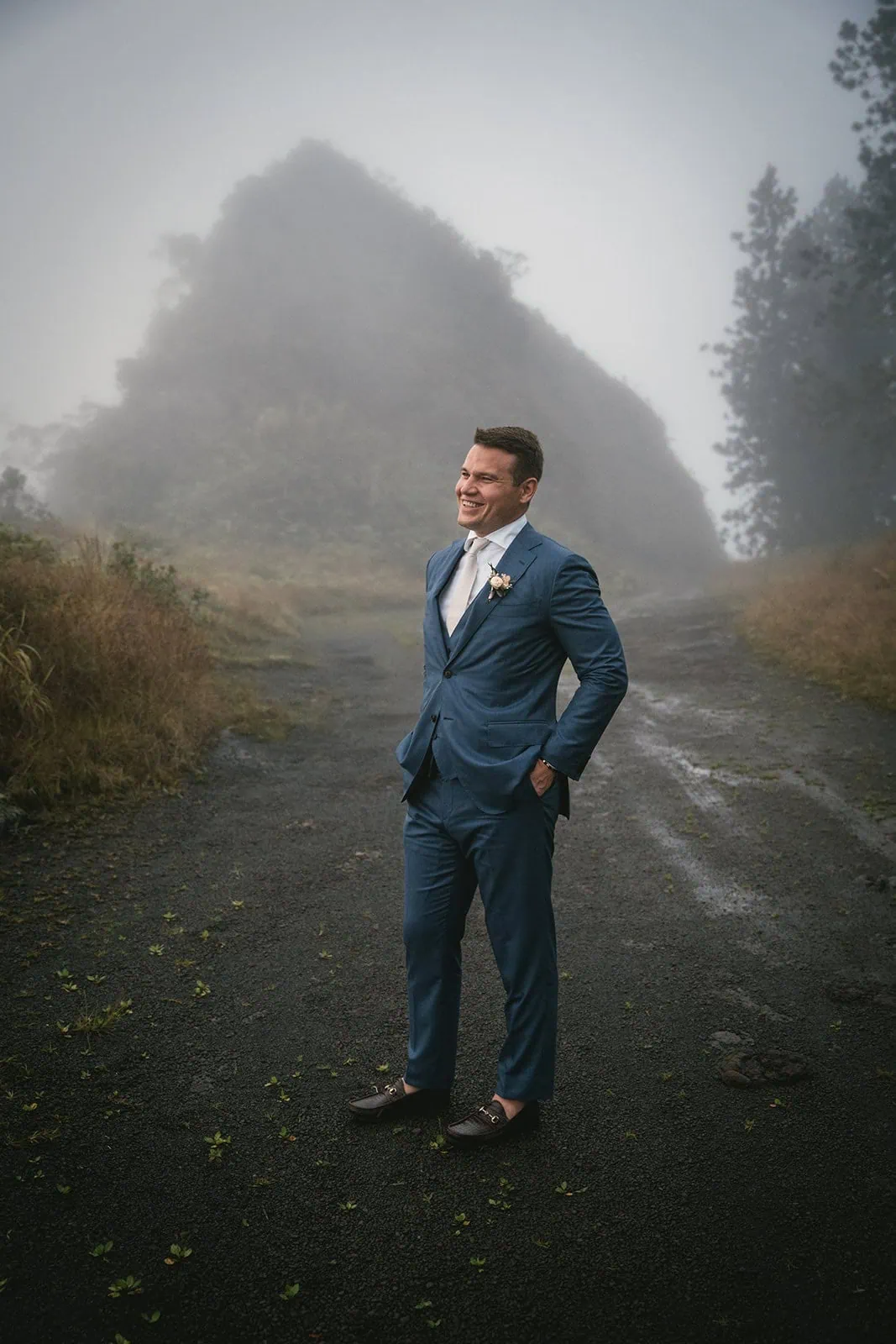 French Polynesia elopement: portrait of the groom